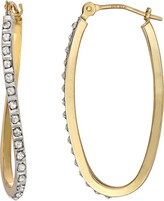 Thumbnail for your product : Unbranded Diamond Fascination 14k Gold Diamond Accent Wavy Oval Hoop Earrings