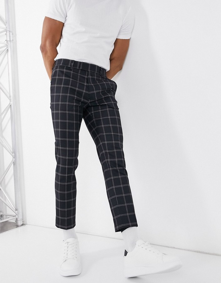 mens navy plaid pants