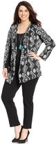 Thumbnail for your product : Amy Byer Plus Size Tribal-Print Cardigan