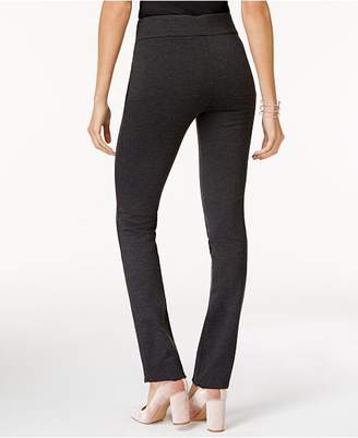 INC International Concepts Faux-Leather-Trim Straight-Fit Pants, Created for Macy's