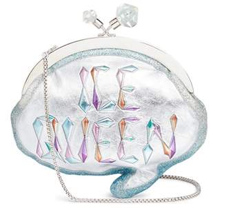 Sophia Webster 'Ice Queen' slogan metallic leather speech bubble kisslock bag