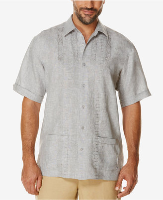 Cubavera Men's Embroidered Dual-Pocket 100% Linen Short-Sleeve Shirt