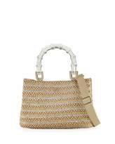 Thumbnail for your product : Eric Javits Leila Acrylic-Handle Tote Bag, Peanut/Silver/Gold
