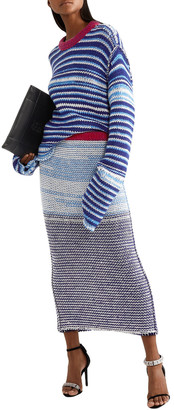 Calvin Klein Striped Wool Midi Skirt