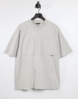 Thumbnail for your product : ONLY & SONS organic cotton oversized double pocket t-shirt in grey