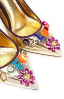 Thumbnail for your product : Dolce & Gabbana Embellished Printed Mirrored-leather Mary Jane Pumps