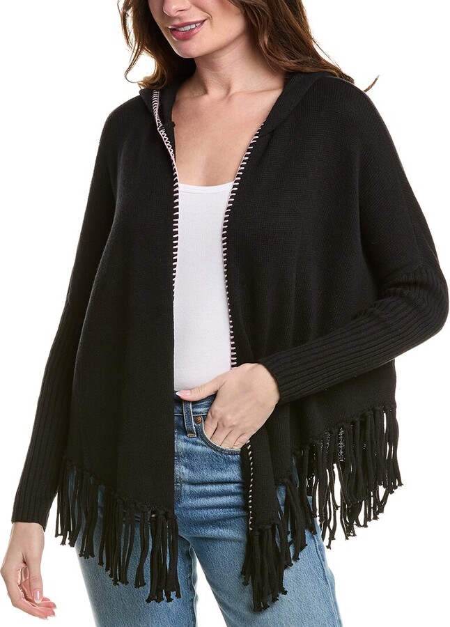 Poncho Fringe Cabi Poncho Sweater Cabi Womens Chunky Knit Orange