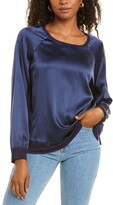 Thumbnail for your product : Nicole Miller Charmeuse Silk-Blend Pullover