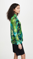 Thumbnail for your product : Versace Palm Print Long Sleeve Blouse