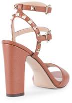 Thumbnail for your product : Valentino Garavani Rockstud Pebbled Leather Ankle-Strap Sandals