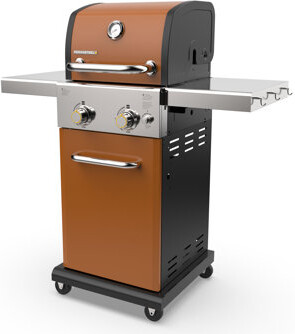 Permasteel 2-Burner Compact Propane Gas Grill with Foldable Side Tables and Grilling Tool Hooks