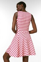 Thumbnail for your product : Karen Millen Textured Stripe Button Detail Flippy Dress