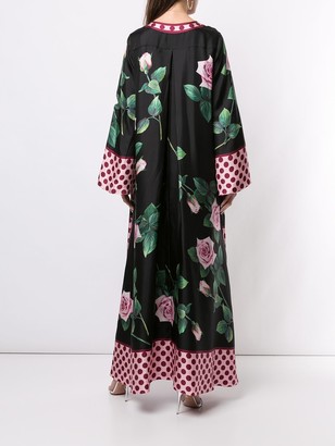 Dolce & Gabbana Rose-Print Evening Dress