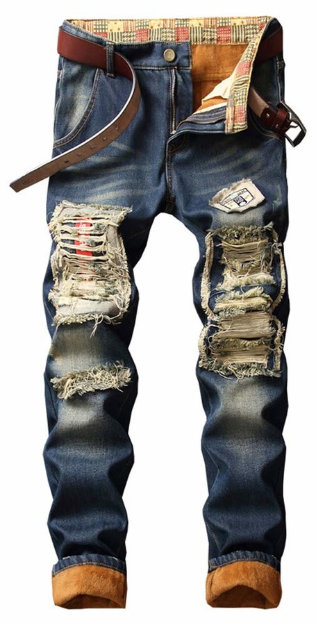 mens fleece lined jeans uk