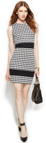 Thumbnail for your product : MICHAEL Michael Kors Houndstooth Colorblocked Sheath Dress