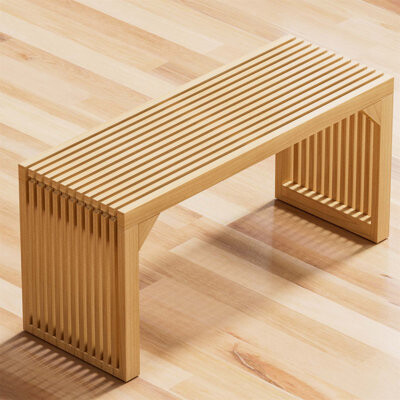 Wildon Home Bench for Entryway, Living Room, and Kitchen, Durable and Versatile Seating with Natural Finish
