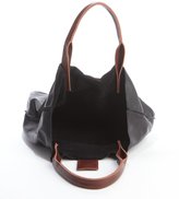 Thumbnail for your product : Sondra Roberts Black Leather Top Handle Shopper Tote