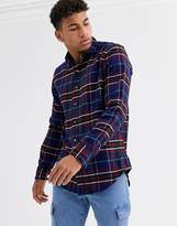 Thumbnail for your product : Polo Ralph Lauren player logo check flannel shirt custom regular fit in navy