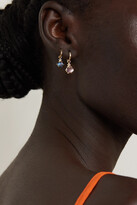 Thumbnail for your product : Andrea Fohrman Mini Cosmo 14-karat Gold, Rose De France And Diamond Hoop Earrings - One size