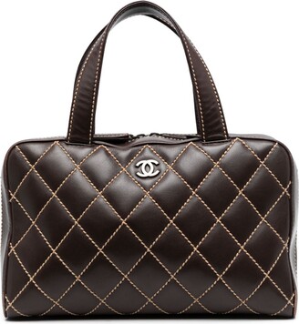 Pre-owned Chanel 2002-2003 Wild Stitch Tote Bag In Brown