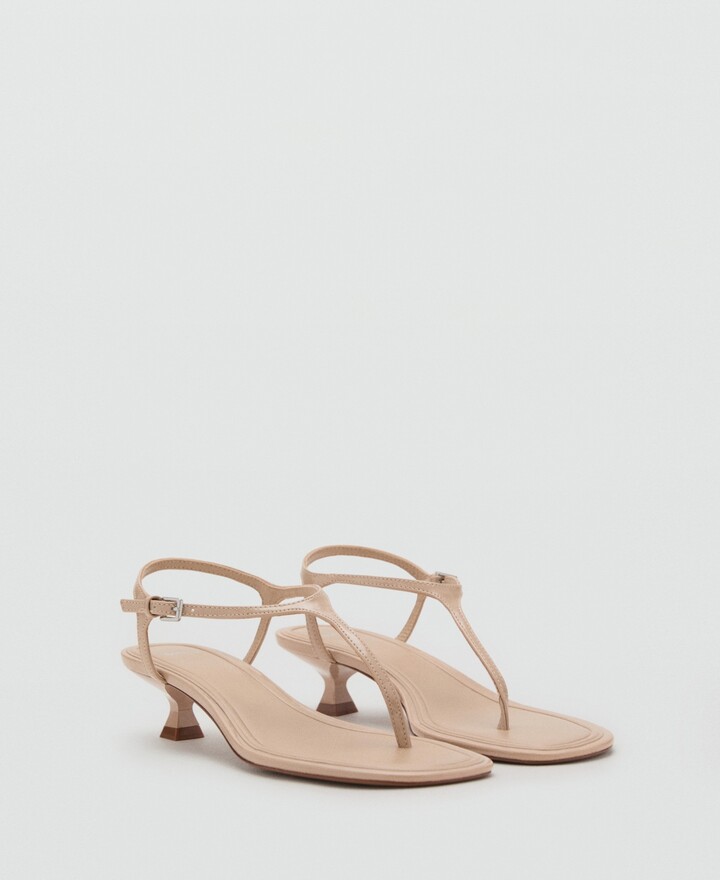 MANGO Women's Kitten Heel Straps Sandals