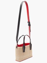 Thumbnail for your product : Christian Louboutin Cabata Mini Spike-embellished Rattan Bag - Beige Multi