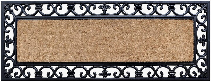 A1 Home Collections A1HC Flock Black/Beige 18 in x 30 in Natural