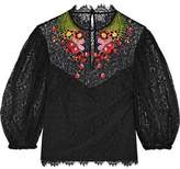 Temperley London Leo Embroidered Lace Top