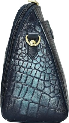 Anuschka 668 Zip Around Travel Organizer (Croc Embossed Sapphire) Bags