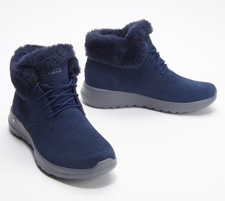 blue skechers boots