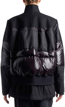 Sacai Stand-Collar Zip-Front Coat with Puffer Combo