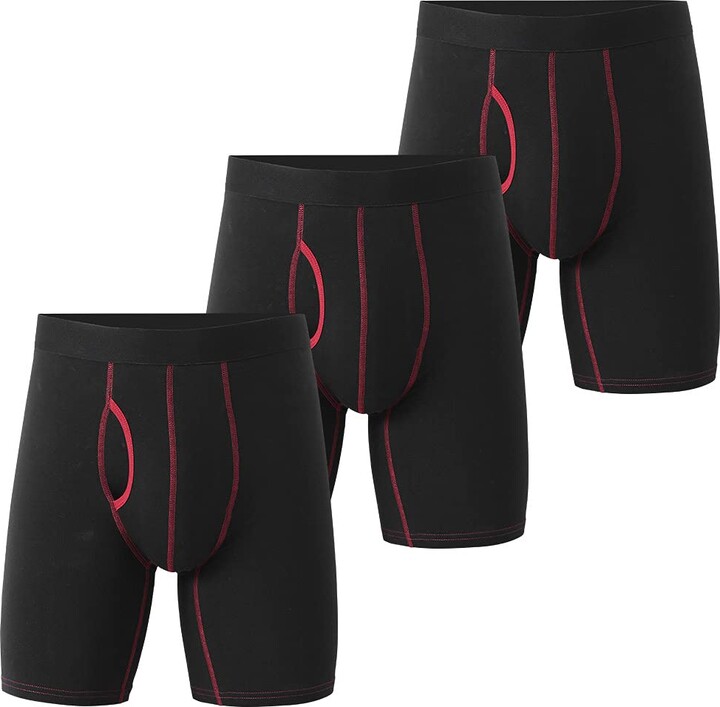 DODOMIAN Men's Boxer Shorts Long Leg Cotton Underwear for Men Long