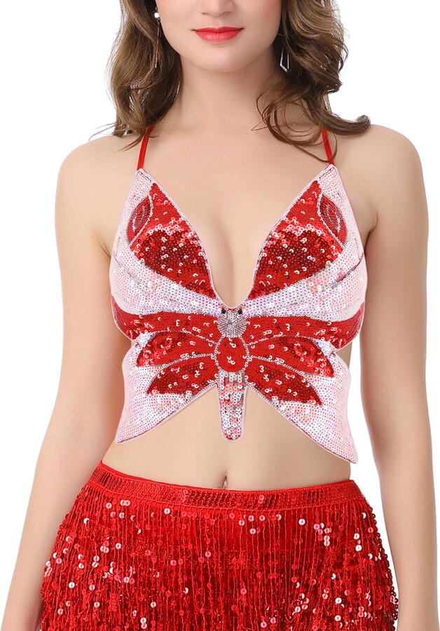 Yizyif Holographic Crop Top Amazon Metallic Tops For Girls YiZYiF