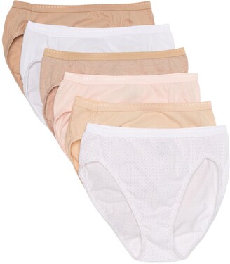 Hanes Breathable Cotton High Cut Brief Panties - Pack of 6 - ShopStyle