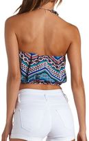 Thumbnail for your product : Charlotte Russe Printed Ruffle Tube Top