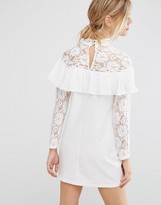 Thumbnail for your product : Queen Bee Shift Dress With Lace And Ruffle Detail