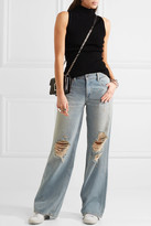 Thumbnail for your product : Alexander Wang Drag Distressed Low-rise Wide-leg Jeans - Light denim