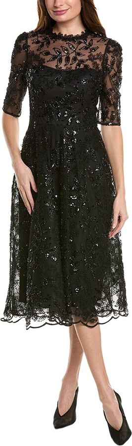 Beaded Tulle A-Line Dress