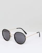 Thumbnail for your product : ASOS Round Sunglasses In Black Double Layer Frame