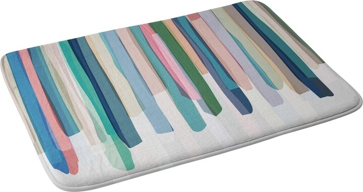 MICRODRY Quick Dry Memory Foam Bath Mat for Bathroom, Runner - 24x58",  Linen