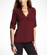 Thumbnail for your product : Express Convertible Sleeve Tux Tails Blouse