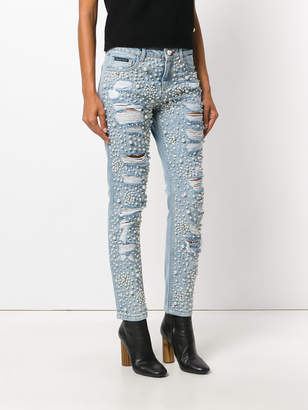 Philipp Plein embellished slim-fit jeans
