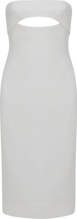 Saint Laurent CutOut Strapless Midi Dress