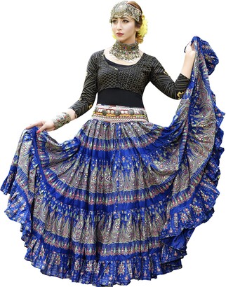 25 Yard Tribal Gypsy Skirt for Belly Dance in Royal Blue