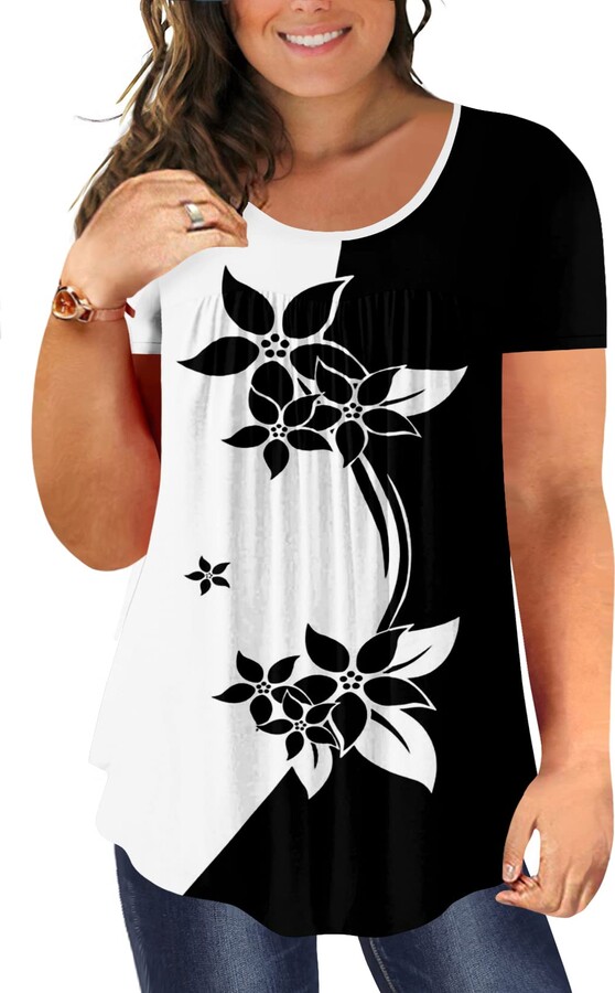 Girdtyd Women Summer Plus Size Tunic Tops To Wear With Leggings