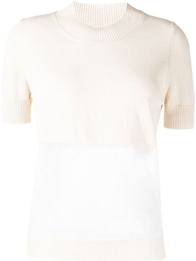 Uma Wang Cotton Short-sleeve Knot Knit Top in White Womens Tops Uma Wang Tops 