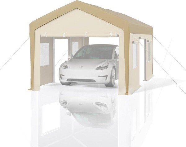 coucheta 10'x20'Waterproof&UV-ResistantcarportReplacementCanopyCover-220GPEFabric-Yellow(CoverOnlyFrameNotIncluded)