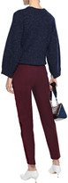 Thumbnail for your product : Charli Cecile Cropped Velvet-trimmed Stretch-twill Slim-leg Pants