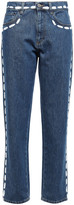 Thumbnail for your product : Moschino Cropped Printed High-rise Boyfriend Jeans