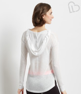 Thumbnail for your product : Aeropostale LLD Sheer Hi-Lo Knit Popover Hoodie